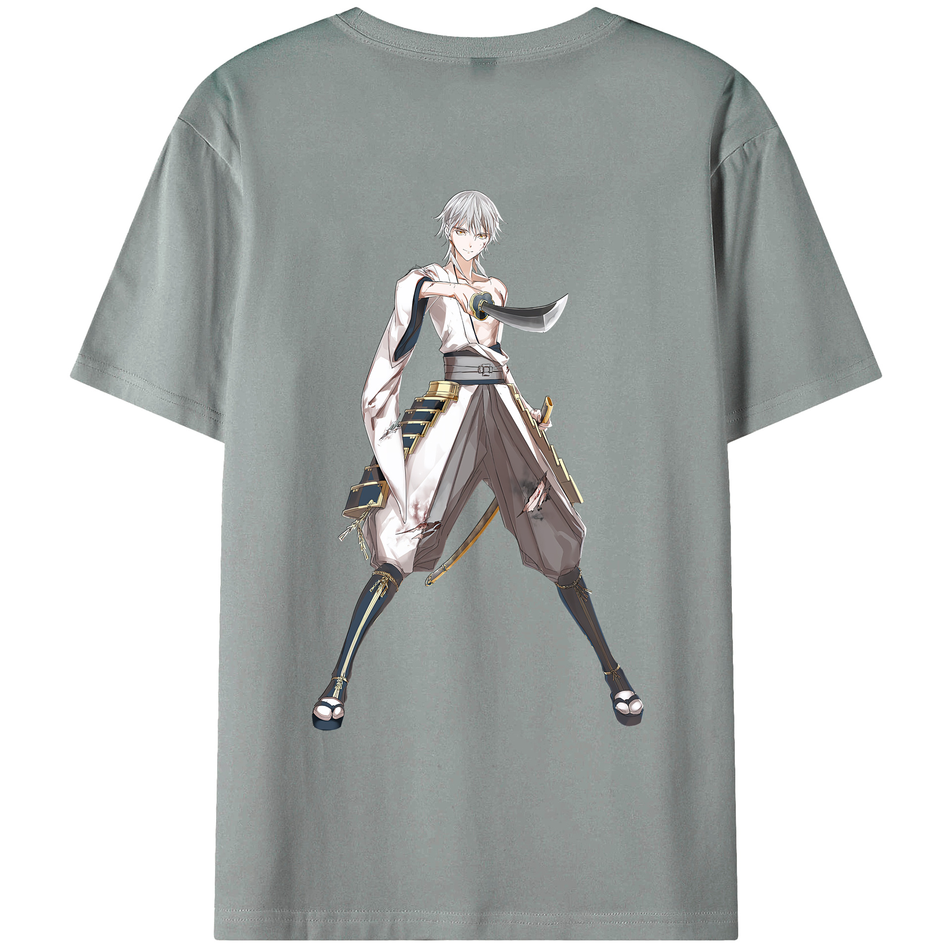 （画像用） 刀剣乱舞 Touken Ranbu 綿100％ メンズ半袖Tシャツ（バックプリント） 通気性